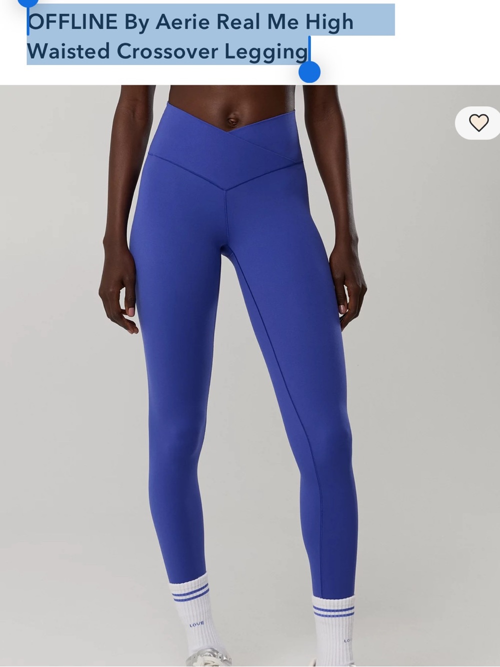 OFFLINE By Aerie Real Me High Waisted Crossover Legging XS Deep Cobalt